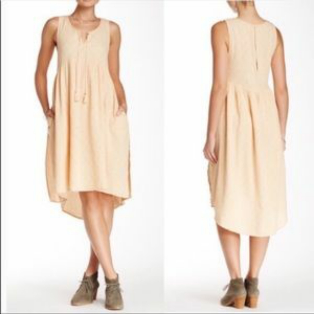 Free People Peasant Tassel Midi Hi Low Dress